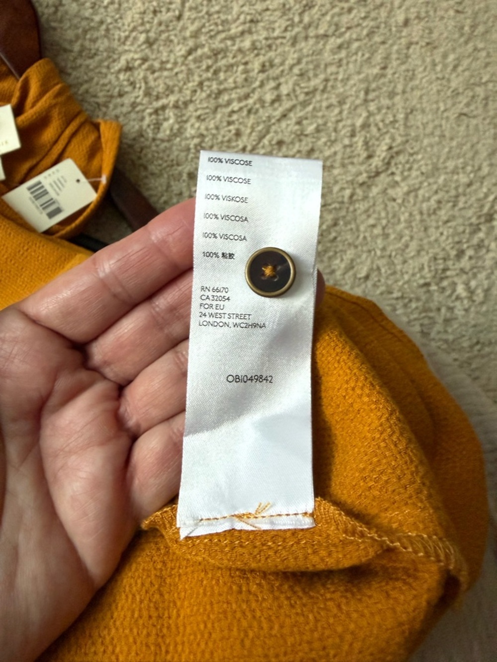 Anthropologie Mustard Sleeveless Wrap-Front Camisole Unique neckline Size:12 - Picture 8 of 8